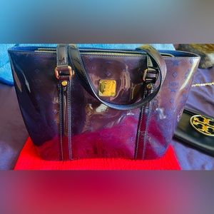 MCM Medium Charol Tote Purse.